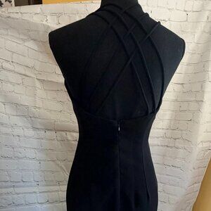 Rampage Vintage Black Strappy Back Halter Midi Dress | Bodycon | 90s Party